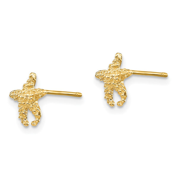 14K Gold Starfish Stud Earrings - Style GR1-1012250