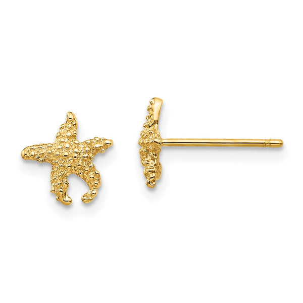 14K Gold Starfish Stud Earrings - Style GR1-1012250