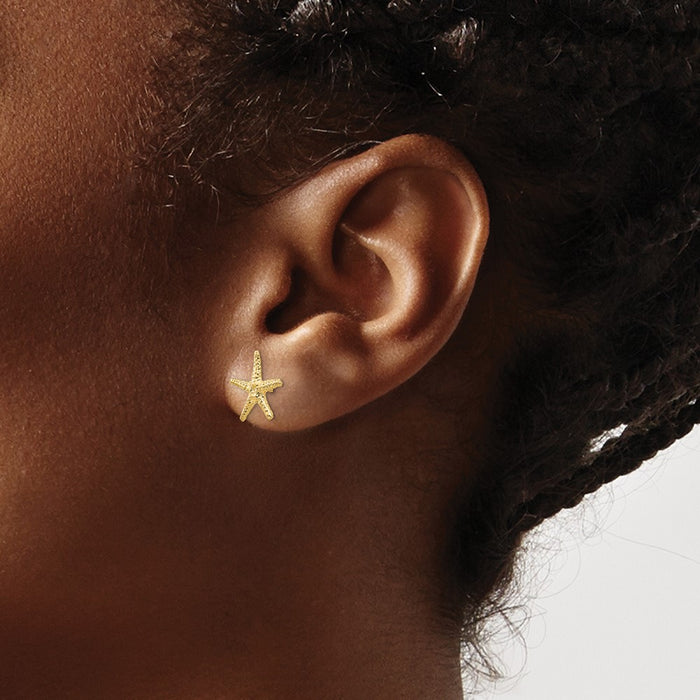 Exclusive 14K Gold Starfish Stud Earrings - Stylish, Affordable Luxury for You-3