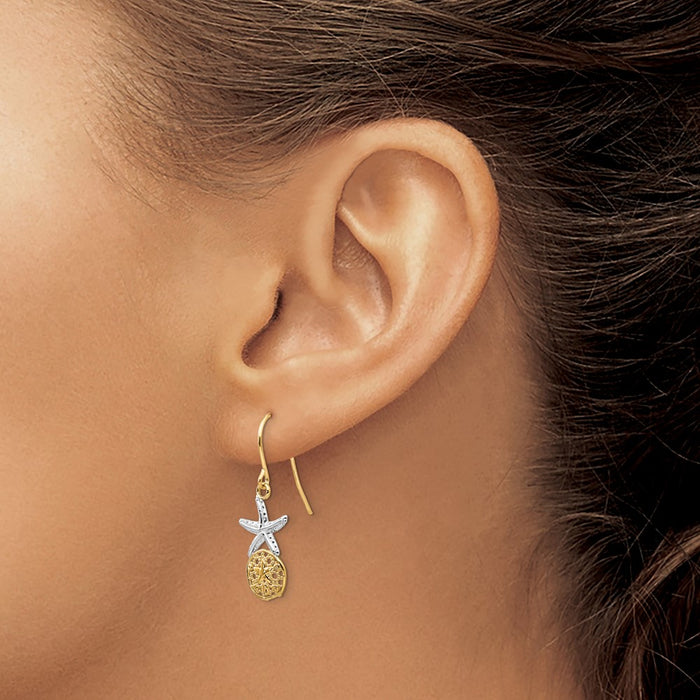 Buy Stylish 14K Gold & Rhodium Starfish Earrings | Exclusive Value Offer-3