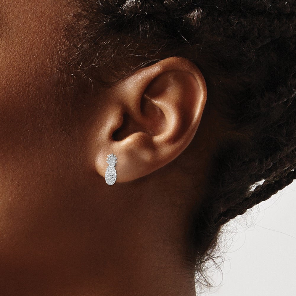 Buy Exclusive 14K White Gold Pineapple Post Earrings - Stylish & Affordable!