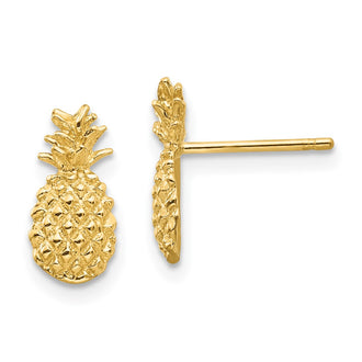 Exclusive 14K Gold Pineapple Stud Earrings, 0.85mm - Stylish & Affordable