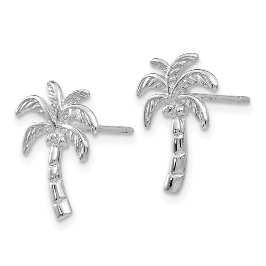 Shop Exclusive 14K White Gold Palm Tree Stud Earrings - Stylish & Lightweight