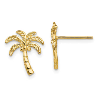High-Quality 14K Gold Palm Tree Stud Earrings - Stylish, Affordable Luxury