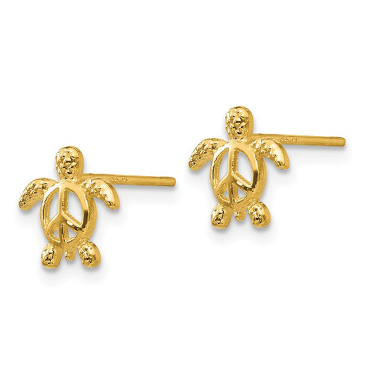 Shop Stylish 14K Gold Peace Turtle Stud Earrings - Exclusive Design, Affordable Price