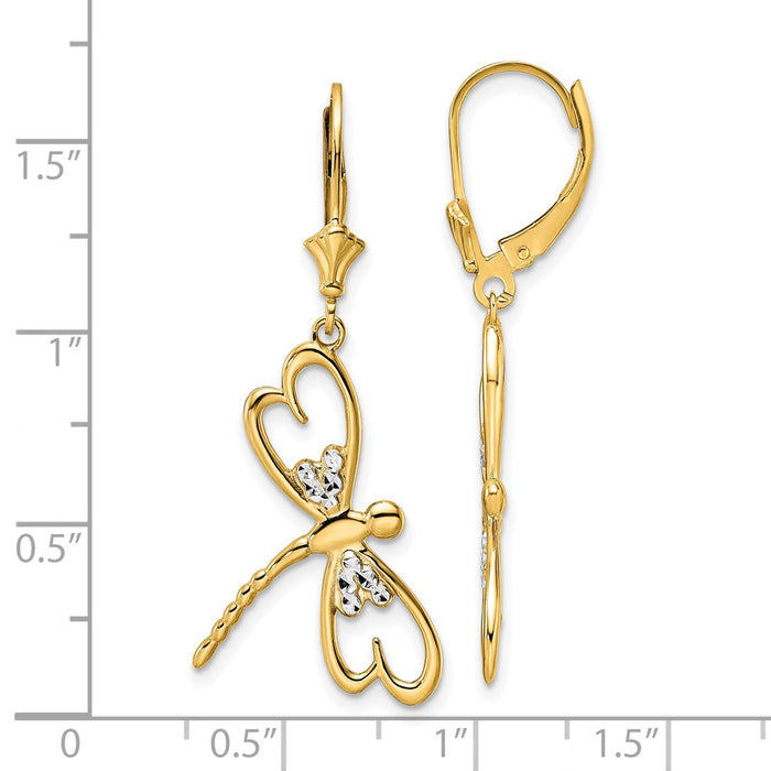 Exclusive 14K Gold Dragonfly Leverback Earrings - Stylish & Affordable Design-4