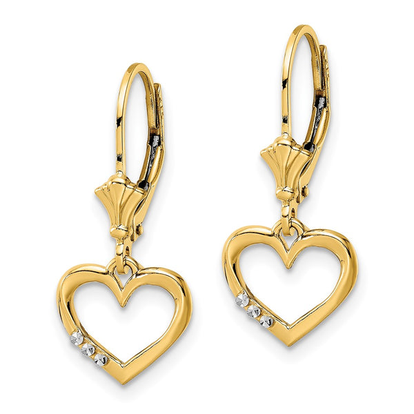 14K Gold & White Rhodium Double-C Heart Earrings