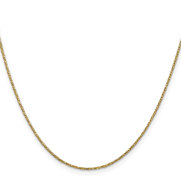 14K Gold 18-Inch Twisted Box Chain - 0.95mm Thickness, Lobster Clasp