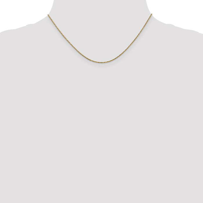 High-Quality 14K Gold 16-Inch .95mm Twisted Box Chain - Stylish Lobster Clasp-4