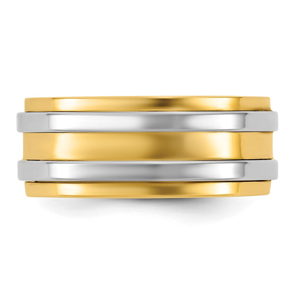 Exclusive 14K Two-Tone Gold 8mm Double Band Wedding Ring - Size 7.5 Value