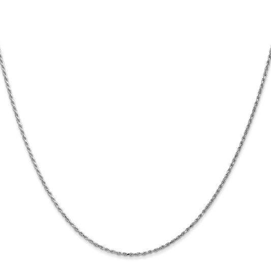 Buy 14K White Gold Diamond-Cut Rope Chain 1.15mm - Stylish 18-Inch Design