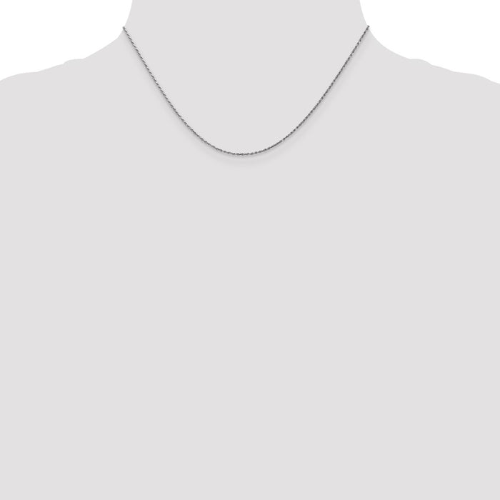 Shop 14K White Gold 16-Inch Diamond-Cut Rope Chain - Stylish 1.15mm Design-4