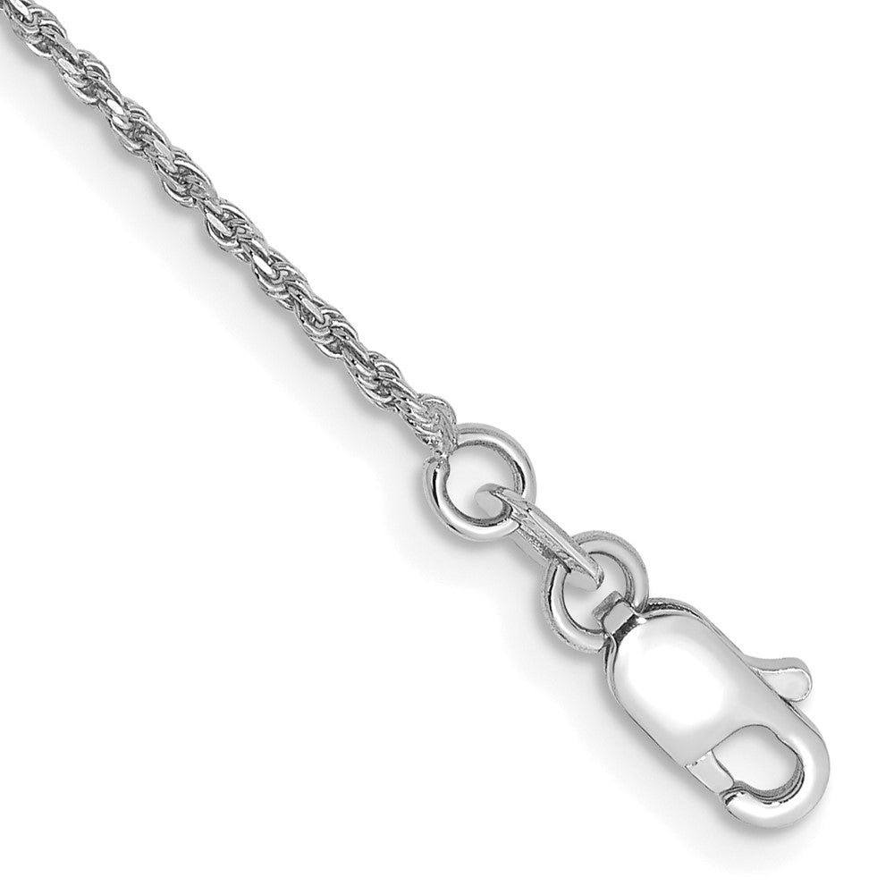 Exclusive 14K White Gold 7-Inch Diamond-Cut Rope Chain - Stylish 1.15mm Design