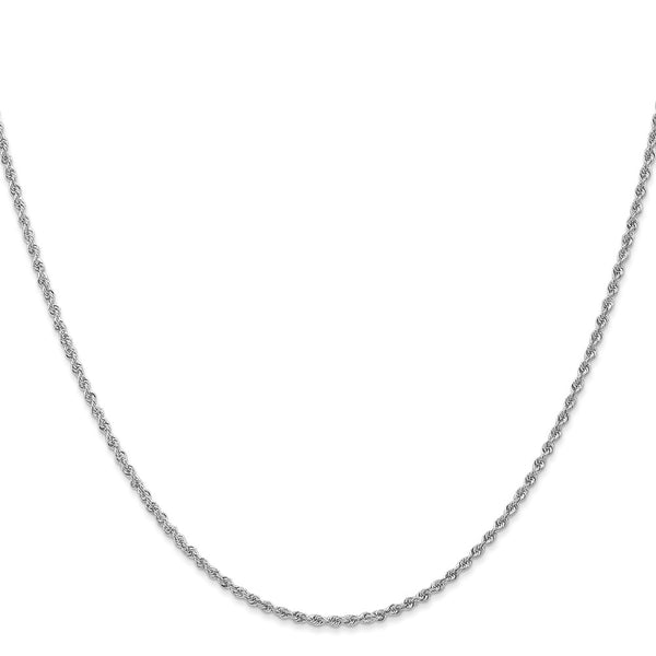 14K White Gold 24-Inch 1.5mm Classic Rope Chain