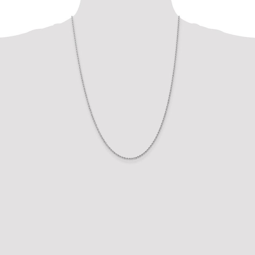 Shop 14K White Gold 24-Inch 1.5mm Classic Rope Chain - Stylish Luxury Jewelry