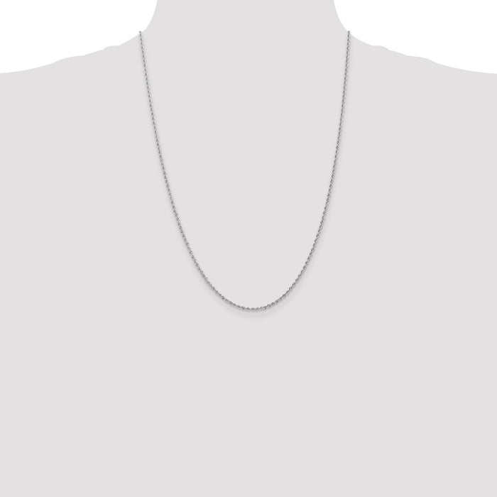 Shop 14K White Gold 24-Inch 1.5mm Classic Rope Chain - Stylish Luxury Jewelry-4