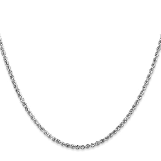 Shop Stylish 14K White Gold 24-Inch 2.25mm Classic Rope Chain - Luxury Design
