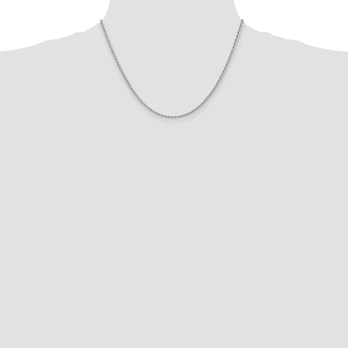 Shop 14K White Gold 18-Inch Classic Rope Chain, Stylish 2.25mm Design-4