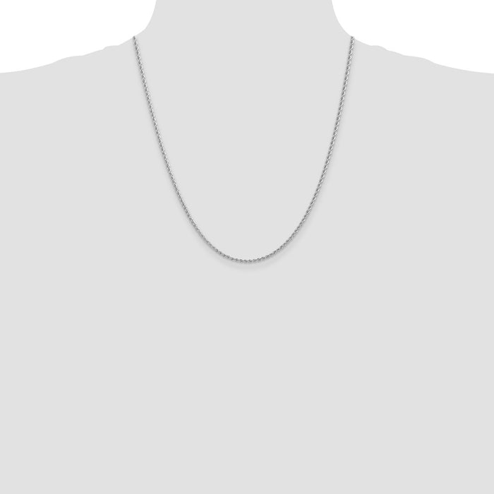 Buy Stylish 22-Inch 14K White Gold 2.25mm Rope Chain - Luxury Design-4