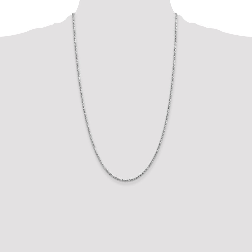 Shop Stylish 14K White Gold 26-Inch 2.25mm Rope Chain - Luxury Jewelry Offer