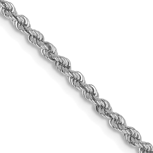 14K White Gold 2.25mm Classic Rope Chain