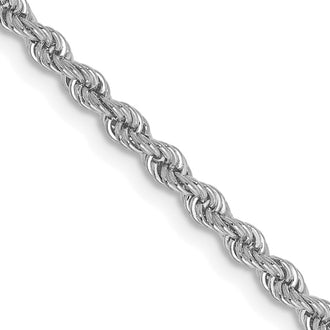 Shop Exclusive 14K White Gold 20-Inch 2.5mm Rope Chain - Stylish & Affordable!