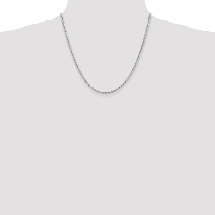 Buy Exclusive 14K White Gold 20-Inch 2.75mm Rope Chain - Stylish Value!-4
