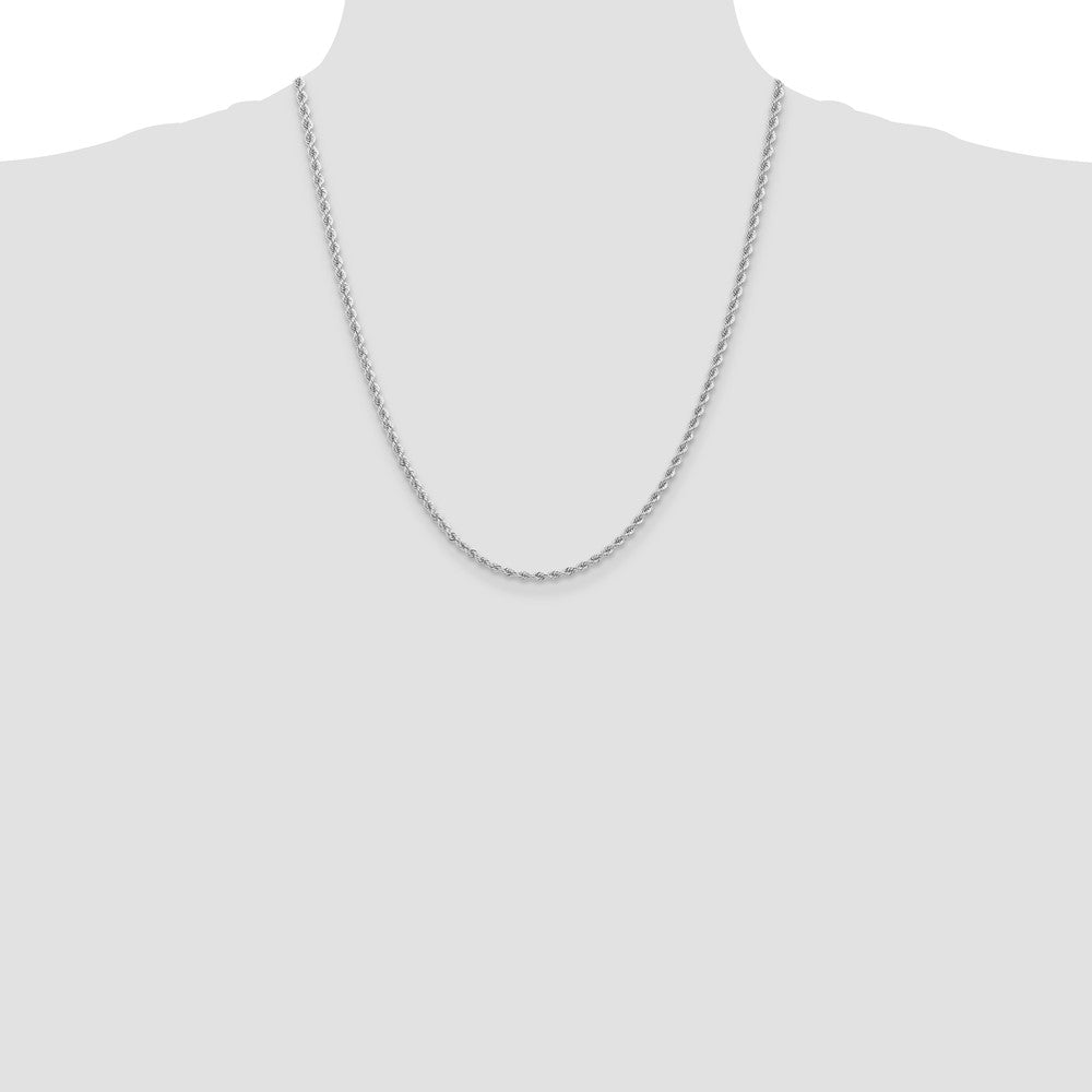 Buy Stylish 14K White Gold 22-Inch 2.75mm Classic Rope Chain - Affordable Luxury!