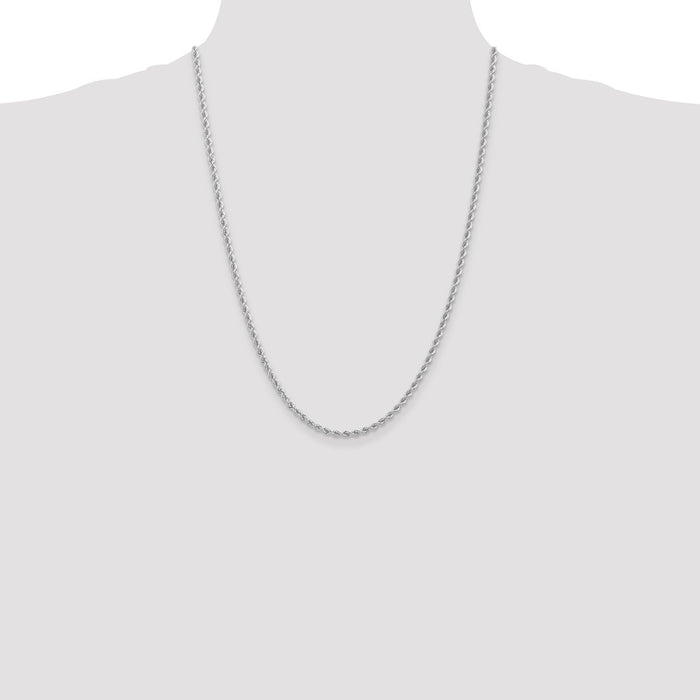 Buy Exclusive 14K White Gold 24-Inch 2.75mm Rope Chain - Stylish Luxury-4