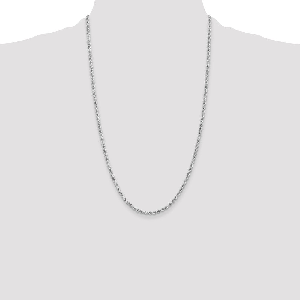 Shop Stylish 14K White Gold 26-Inch 2.75mm Classic Rope Chain - Luxury Value!