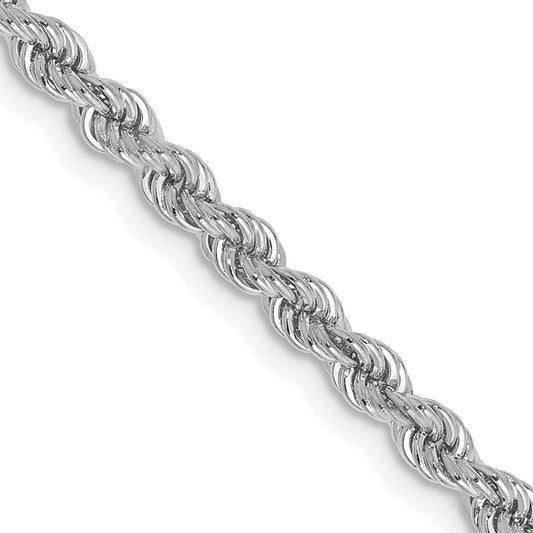Shop Stylish 14K White Gold 26-Inch 2.75mm Classic Rope Chain - Luxury Value!