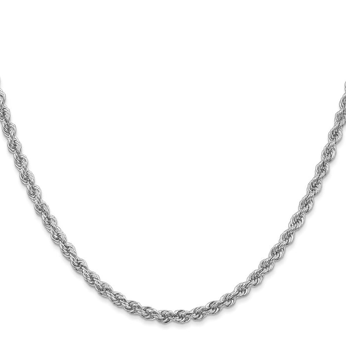 High-Quality 24-Inch 3mm 14K White Gold Rope Chain - Stylish & Affordable-2