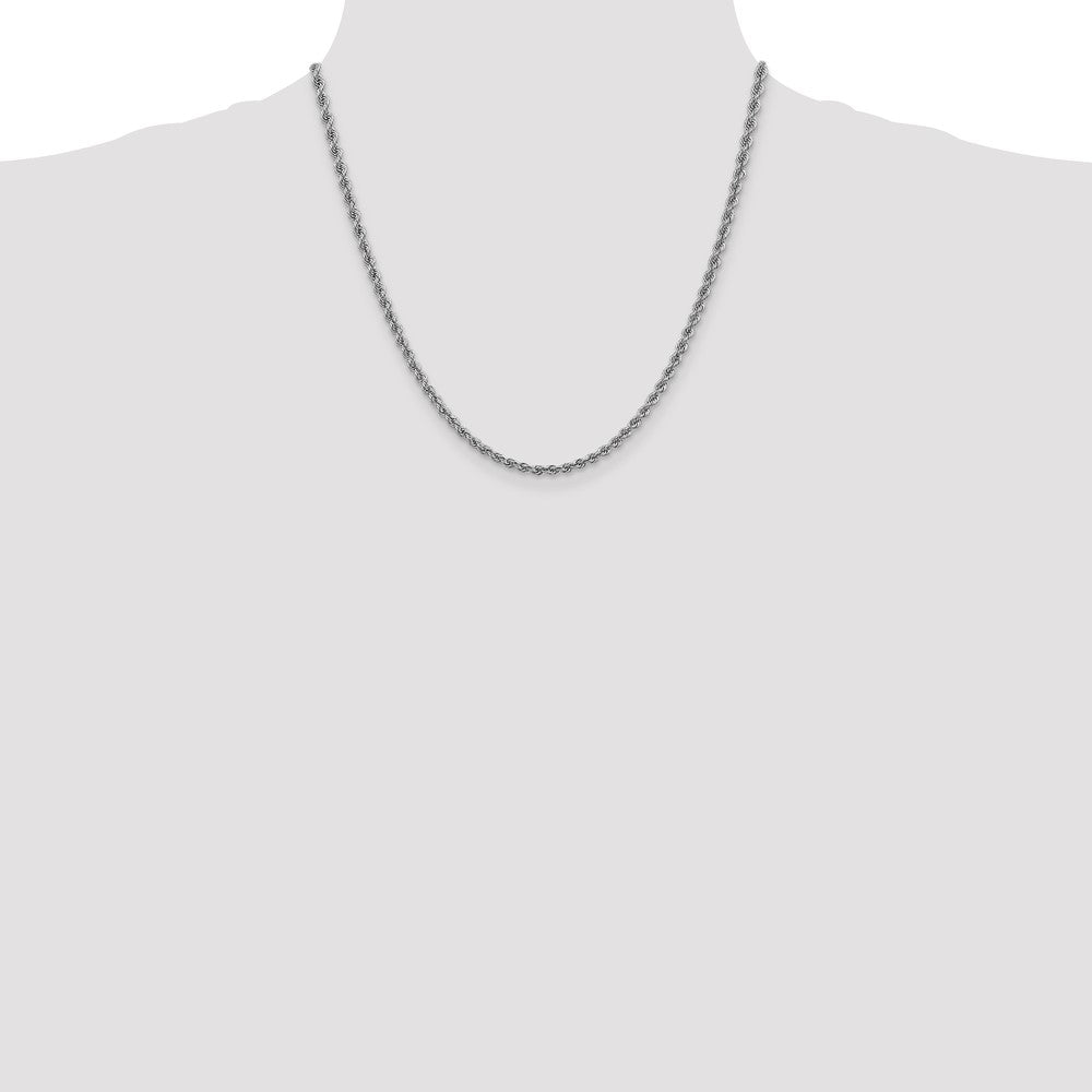 Buy 14K White Gold 20-Inch 3mm Classic Rope Chain - Stylish & Affordable