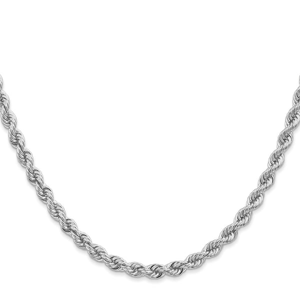 14K White Gold 4mm Rope Chain with Lobster Clasp