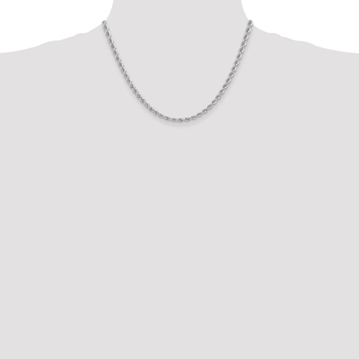 Shop 14K White Gold 18-Inch 4mm Classic Rope Chain - Stylish & Affordable!-4