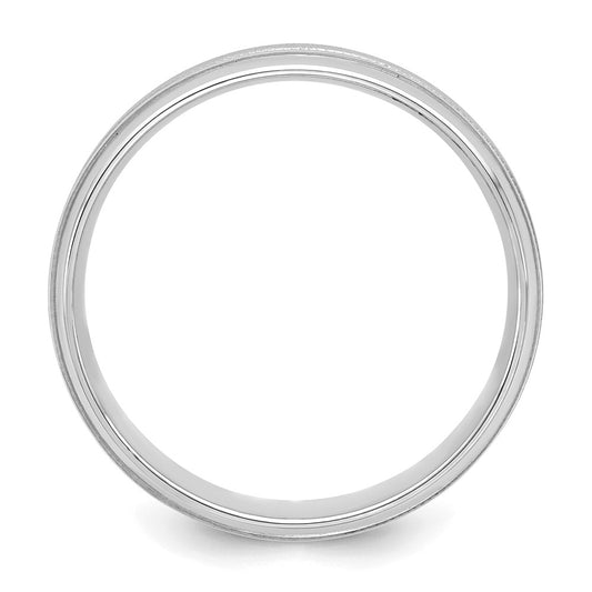 Designer 14K White Gold 6mm Heavyweight Wedding Band - Stylish Comfort Fit