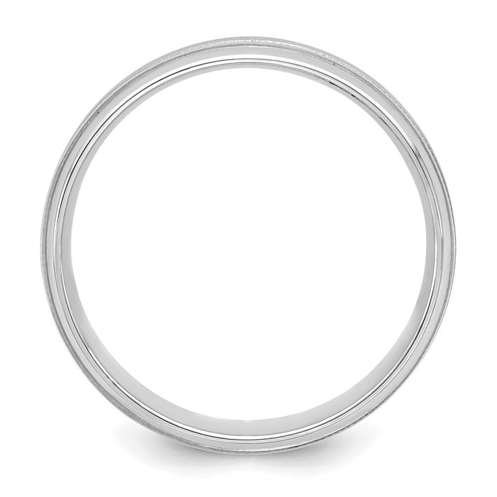 Designer 14K White Gold 6mm Heavyweight Wedding Band - Stylish Comfort Fit-2