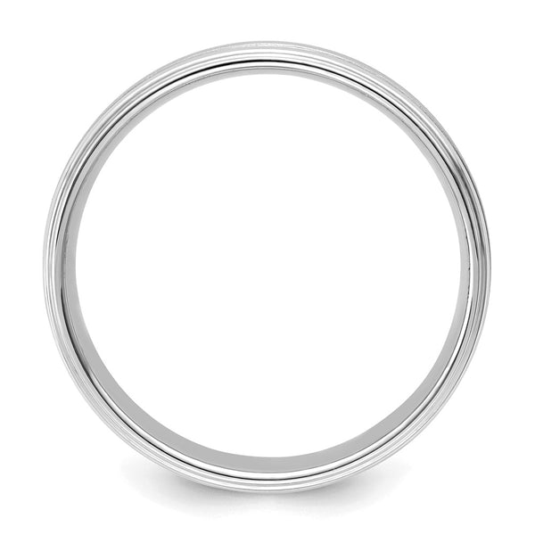 14K White Gold 6mm Heavyweight Wedding Band - Comfortable Size 8