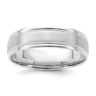 Shop 14K White Gold 6mm Comfort Fit Wedding Band - Stylish Brushed Satin Finish