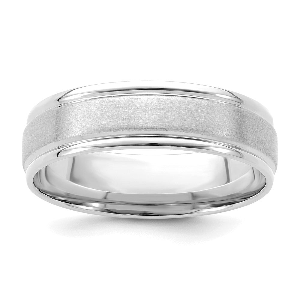 Shop Exclusive 14K White Gold Wedding Band 6mm, Size 9.5 - Stylish Design!