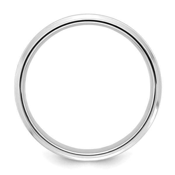 14K White Gold 6mm Comfort Fit Wedding Band - Satin, Size 11