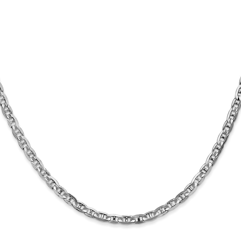 Buy 14K White Gold 24-Inch 3mm Concave Anchor Chain - Stylish Luxury Jewelry