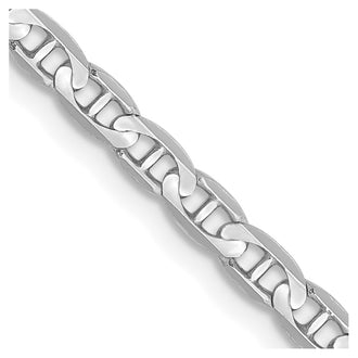 Exclusive 14K White Gold 20-Inch 3mm Concave Anchor Chain - Stylish & Durable