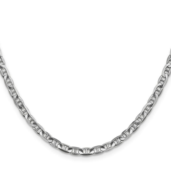 14K White Gold 3.75mm Concave Anchor Chain