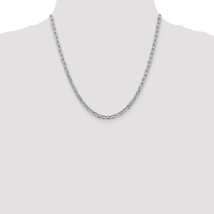 Shop Stylish 14K White Gold 20-Inch Concave Anchor Chain - 3.75mm Luxury Value-4