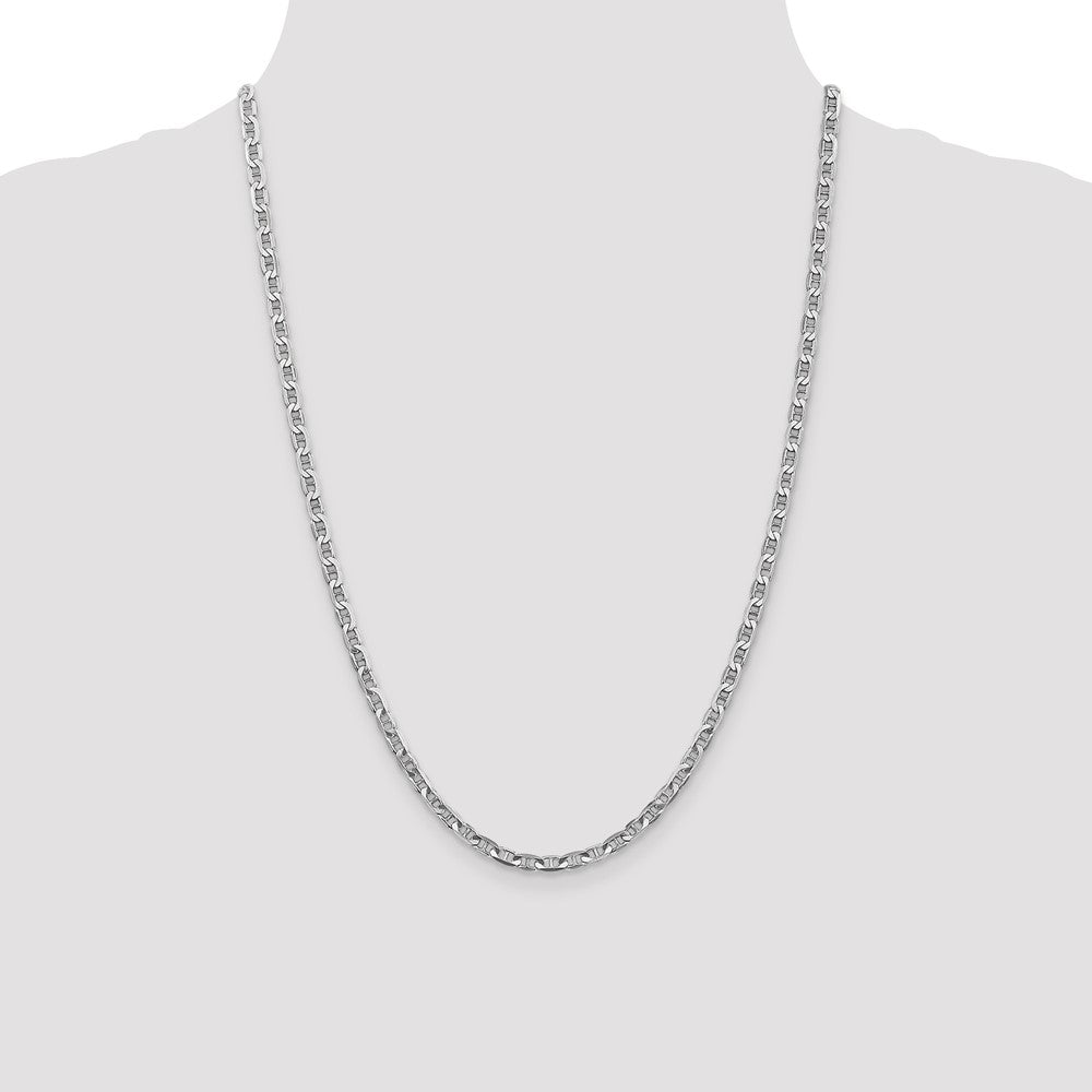 Shop Exclusive 14K White Gold 24-Inch 3.75mm Concave Anchor Chain - Stylish Value!