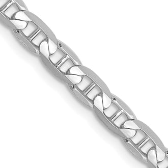 Shop Stylish 14K White Gold 20-Inch Concave Anchor Chain - 3.75mm Luxury Value