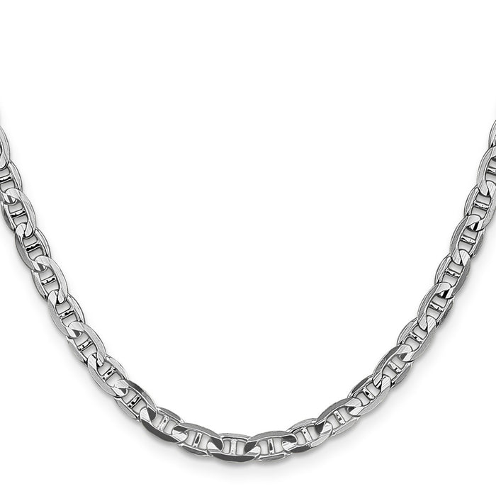 Shop Stylish 14K White Gold 24-Inch 4.5mm Concave Anchor Chain - Luxury Value-2