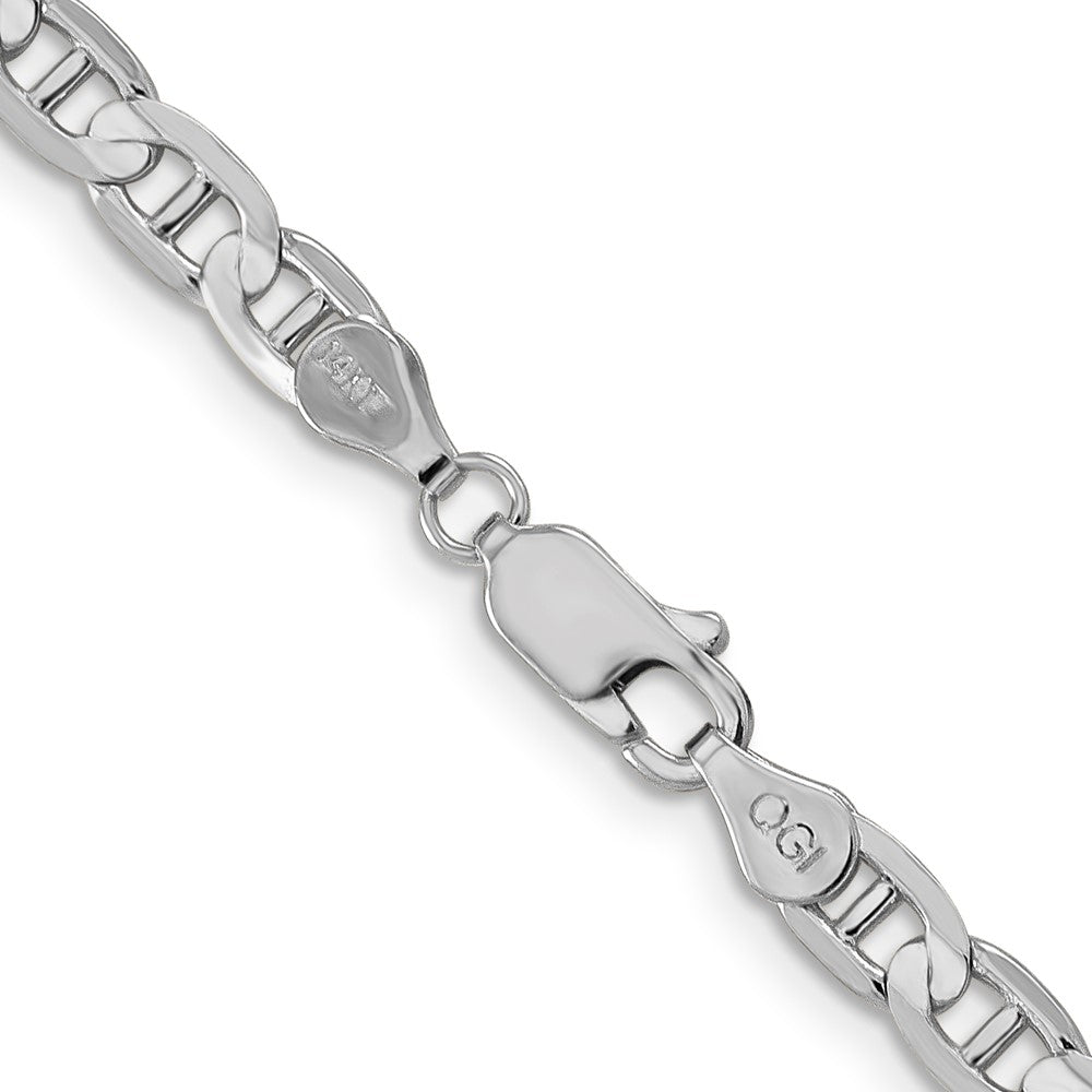 Shop Stylish 14K White Gold 24-Inch 4.5mm Concave Anchor Chain - Luxury Value