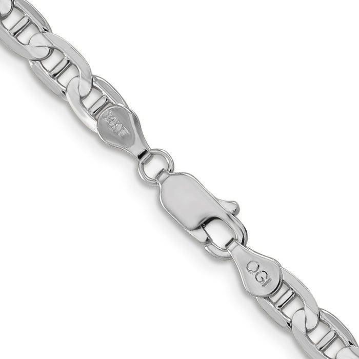 Shop Stylish 14K White Gold 24-Inch 4.5mm Concave Anchor Chain - Luxury Value-3